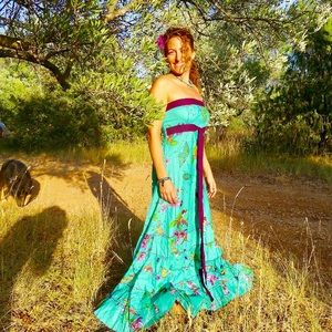 Boho Strapless Maxi Dress